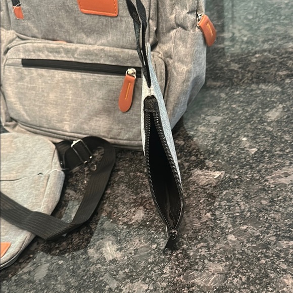 Gray and Tan Men's Backpack Set Light Gray Set of 3 - Picture 5 of 15